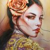 Beautiful Girl Smoking Paint by numbers