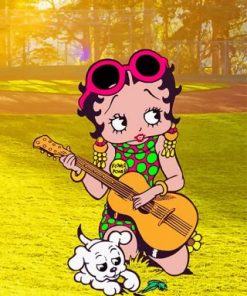 Betty Boop Playing music paint by numbers