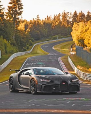 Black Bugatti Chiron Paint by numbers