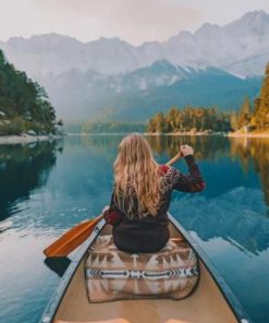 Blond Girl In A Boat Paint by numbers