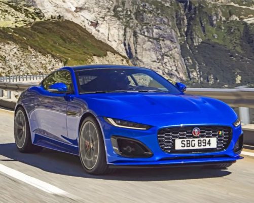 Blue Jaguar Car Paint by numbers