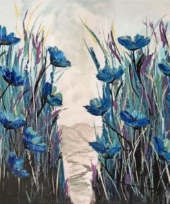 Blue Poppies Field Paint by numbers