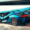 Blue Racing Car Paint by numbers