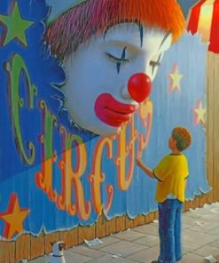 Boy Watching A Circus Clown Paint by numbers