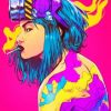 Aesthetic Colorful Woman Smoking Paint by numbers