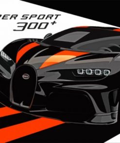 Bugatti Chiron Illustration paint by numbers