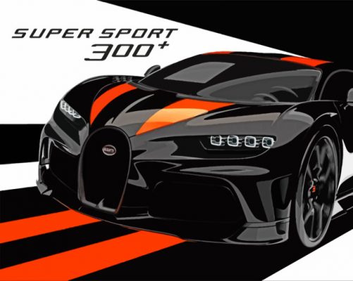 Bugatti Chiron Illustration paint by numbers