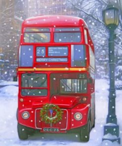 Christmas London Bus Paint by numbers