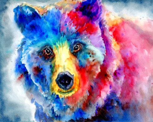 colorful grizzly Paint by numbers