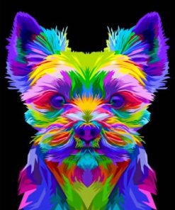 Colorful Yorkshire Terrier Paint by numbers