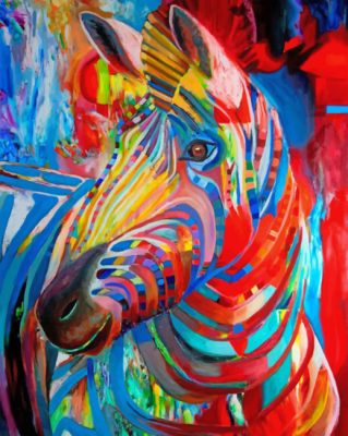 Colorful Zebra paint by numbers