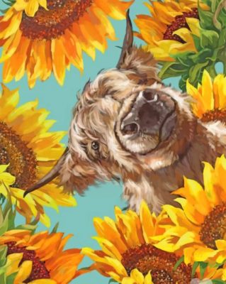 Cow With Flowers Paint by numbers