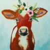 cow with flowers Paint by numbers