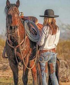 Aesthetic Cowgirl Paint by numbers