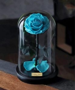 Cyan Glass Rose paint by numbers