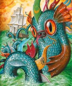 Cute Kraken paint by numbers