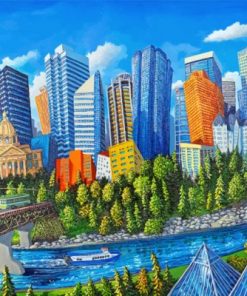Edmonton Skyline Paint by numbers