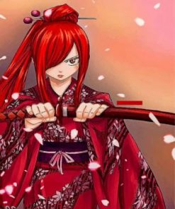 Erza Scarlet Fairy Tail Paint by numbers