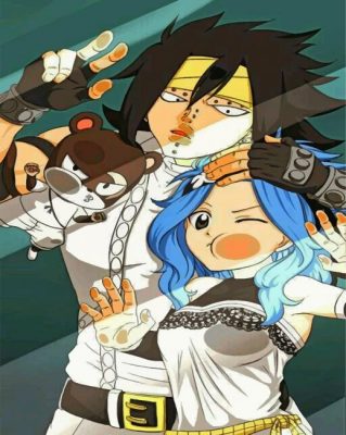 Gajeel Redfox And Juvia Lockser Paint by numbers