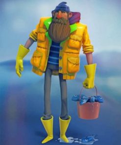 Fisherman Illustration Paint by numbers