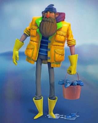 Fisherman Illustration Paint by numbers