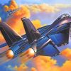 Flying F14 Paint by numbers