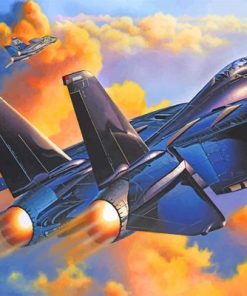 Flying F14 Paint by numbers