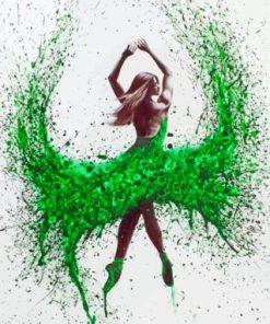 Green Ballerina paint by numbers