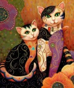 Folk Cats Paint by numbers