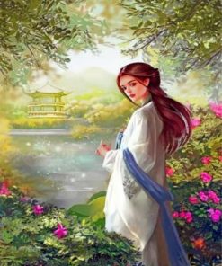 Aesthetic Forest Girl Paint by numbers