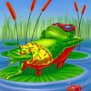 Frog On Lily Pad Paint by numbers