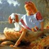 Girl And Dog Paint by numbers