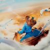 Girl Flying With Birds Paint by numbers