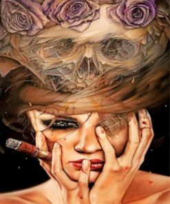Girl Smoking paint by numbers