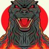 Godzilla Illustration paint by numbers