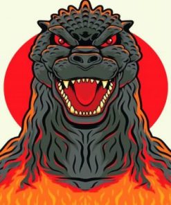 Godzilla Illustration paint by numbers