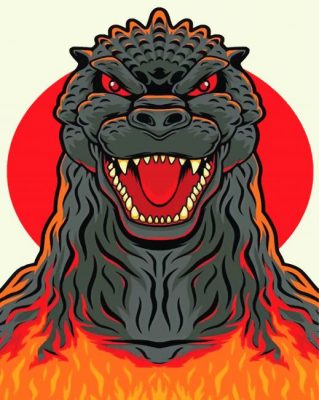 Godzilla Illustration paint by numbers