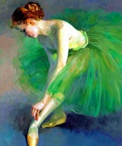Aesthetic Green Ballerina paint by numbers