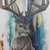 Grey Jackalope paint by numbers