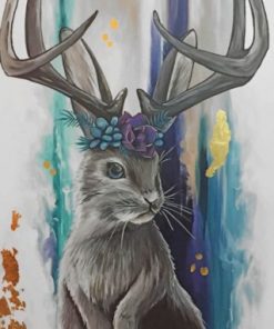 Grey Jackalope paint by numbers