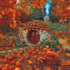Hobbit Hole And Pumpkins Paint by numbers