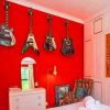 Guitars Hanged In Bedroom Paint by numbers