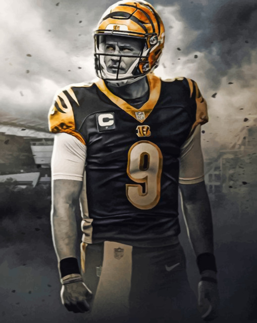 joe-burrow-monochrome-paint-by-numbers