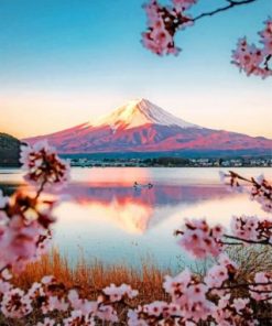 Lake Kawaguchi Japan Paint by numbers