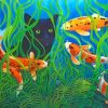 Koi Pond Black Cat Paint by numbers