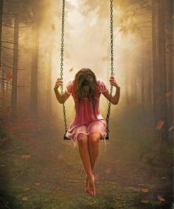 Lonely Girl Swinging Paint by numbers
