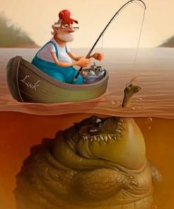 Old fisherman paint by numbers
