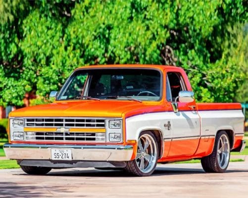 Orange Chevy Blazer Paint by numbers