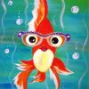 Orange Fish Wearing Glasses Paint by numbers