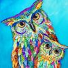 Colorful Owls Art Paint by numbers